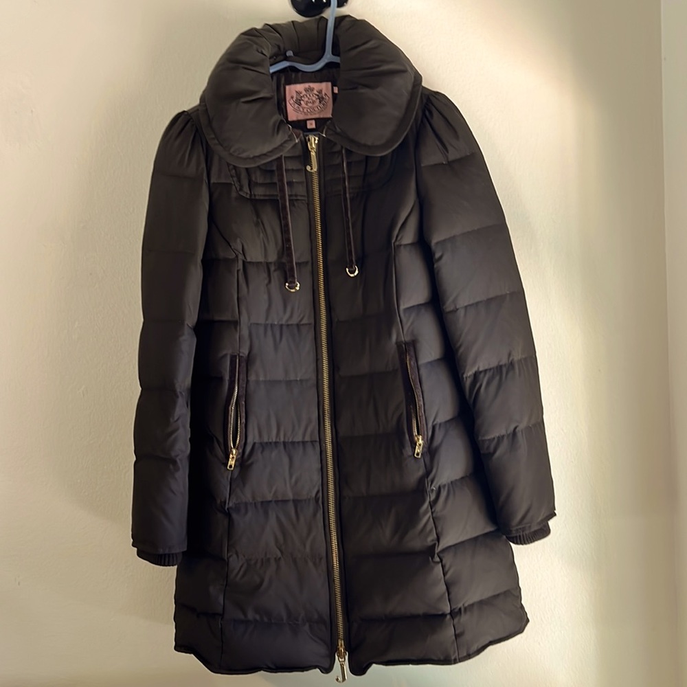 Juicy Couture Rich Brown Puffy Coat. Like New!